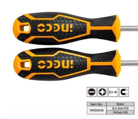 Ingco Set Screwdriver Hksd0248, Orange