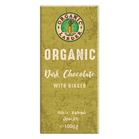 Organic Larder Dark Chocolate With Ginger 100g