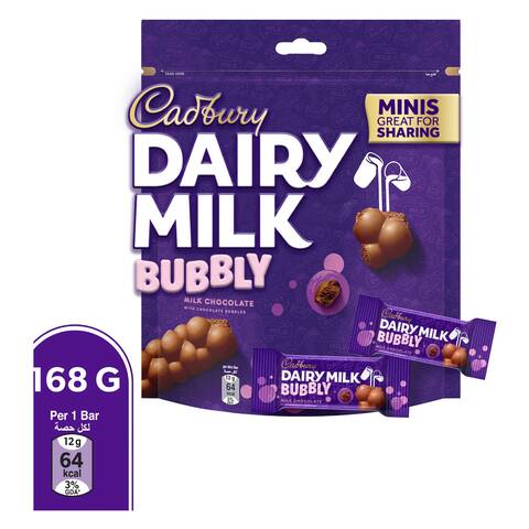 Cadbury Dairy Milk Bubbly Milk Chocolate 168g
