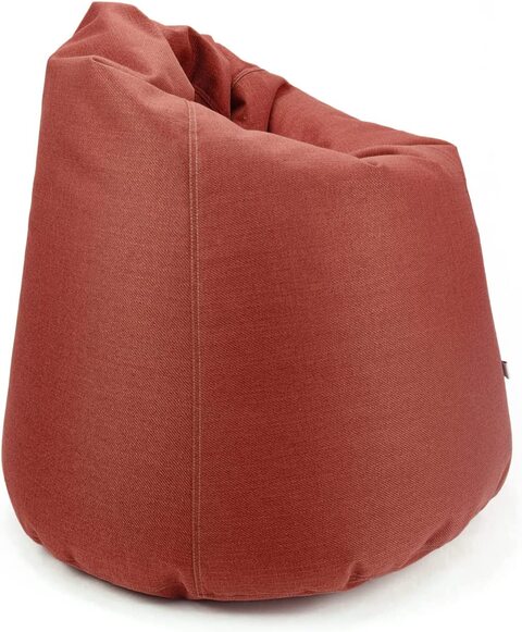 Luxe Decora Fabric Bean Bag With Filling (L, Dark Red)