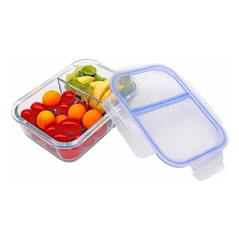 730ml pyrex glass lunchbox with divider