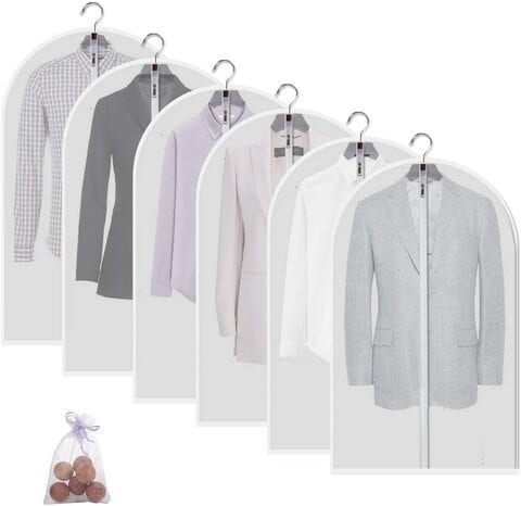 Grey Garment Bags For Hanging Clothes Clear Moth Proof Plastic