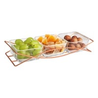 Glass Bowl With Metal Stand 33cm 3 PCS