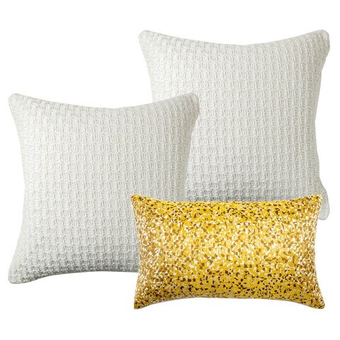 Yellow gold throw store pillows