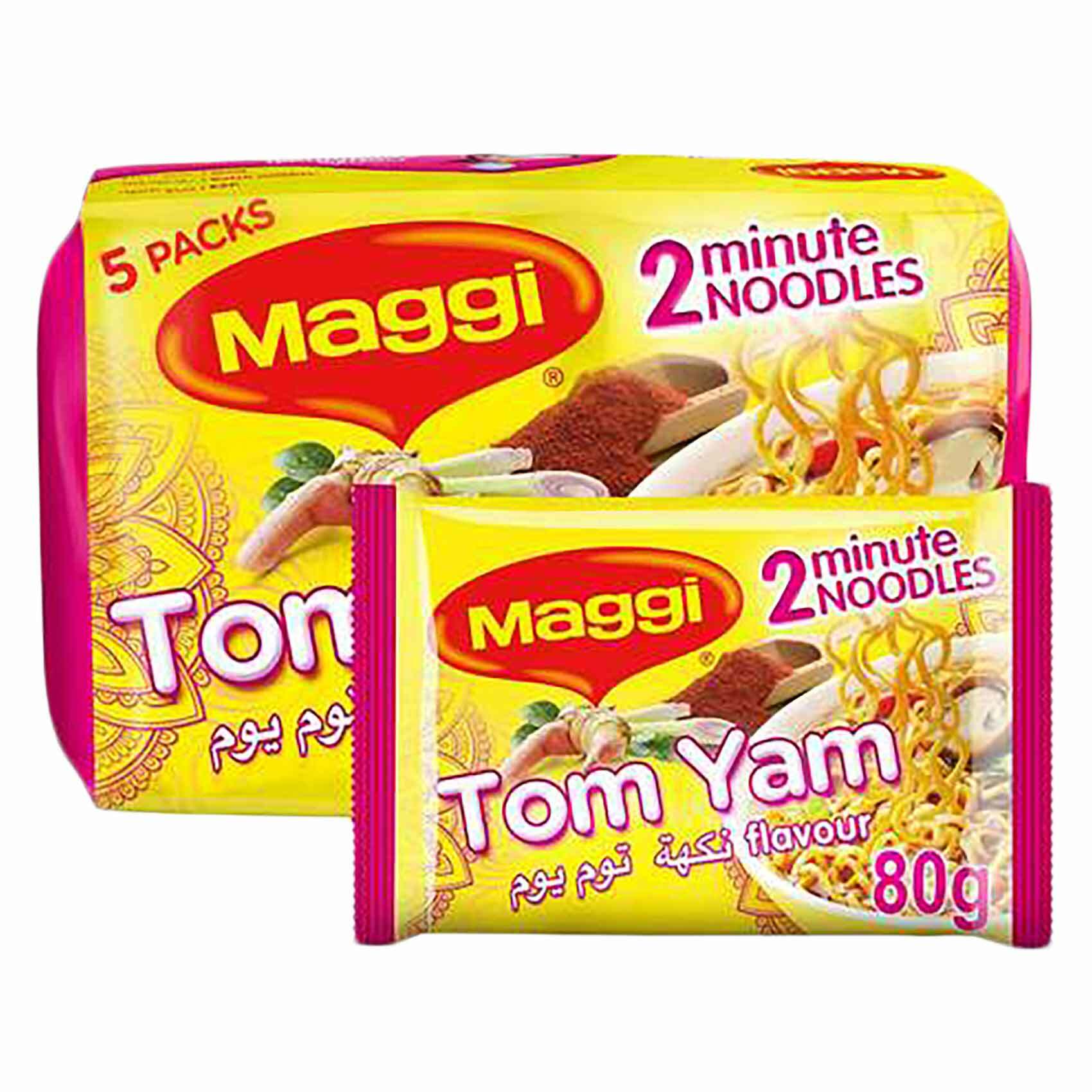 Buy Maggi Tom Yam Noodles 80g x Pack of 5 Online Shop Food Cupboard