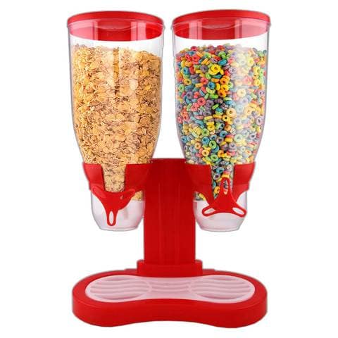 Cereal Dispenser Double Compartment Clear
