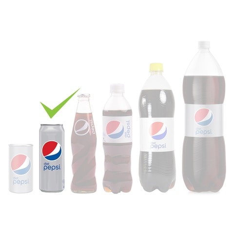 Pepsi Diet Carbonated Soft Drink 330ml Pack of 6