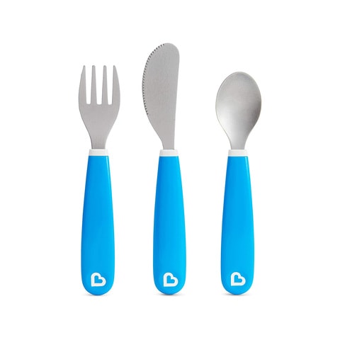 Buy Munchkin Splash Cutlery Set Fork Knife Spoon Blue 3Pcs