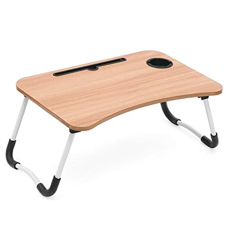 Toshionics Multi-Purpose Foldable Laptop Table With Tablet Slot &amp; Cup Holder