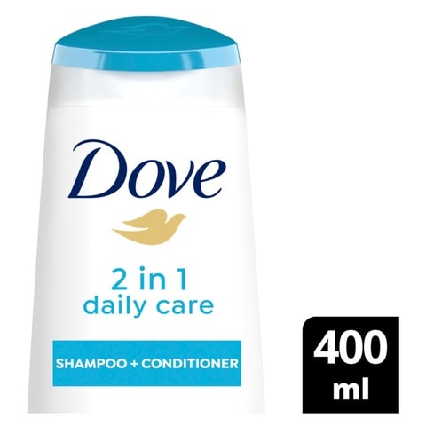 Dove Shampoo and Conditioner 2 in 1 for Dry Hair Daily Care 2 in 1 Nourishing Care for up to 100% Softer Hair 400ml