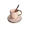 Gold Rim Round Ceramic Coffee Cup And Saucers Spoon Set