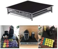 Lushh Coffee Pod Holder and Coffee Machine Stand anti Vibration Non Slip Surface Mesh Drawer Rack for 36Pcs Dolce Gusto, Nespresso Espresso, K-cup Capsules