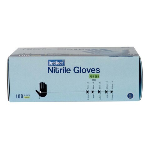 OptiTect Nitrile Powder Free Gloves L Blue 100