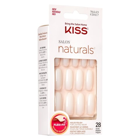 Kiss Salon Naturals False Nails KSN07C White 28 PCS