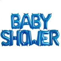 Baby Shower Balloon Banner, 16 Inch Foil Baby Boy Letter Balloon Sign for Gender Reveal Party Baby Shower Decorations and Supplies (Blue)