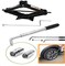 ABBASALI 2 Tonne Scissor Jack + Extendable Wheel Brace Socket Wrench Tyre Repair Kit With Safety Jacket & Safety Traingle For Van SUV Truck