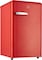 Hoover 95L Net Capacity Single Door Retro Style Refrigerator, Compact/Small Size Fridge, Best for Kids Room, Bedroom, Office &amp; Mini Bar, Freestanding, Red, HSD-K123R