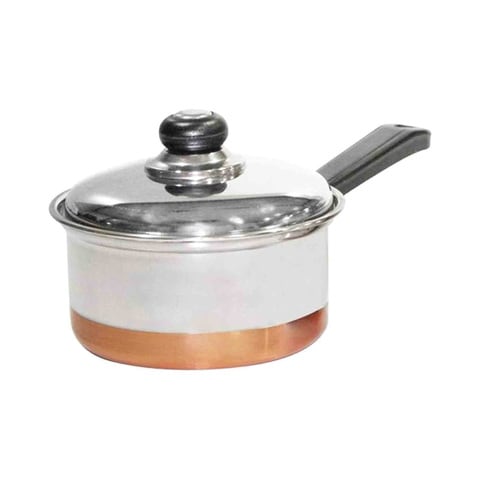 Raj Copper Bottom Saucepan With Lid Silver 17cm
