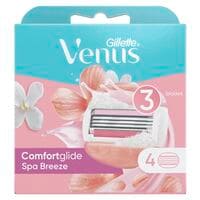 Gillette Venus Comfortglide Spa Breeze WoMen&#39;s Razor Blade Refills Pink 4 PCS