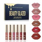 Buy Beauty Glazed 6Pcs/Set Liquid Lip Gloss Professional Lip Makeup Tool Velvet Matte Moisturizing Hydrating Nutritious Lipstick Kit Multicolor in UAE