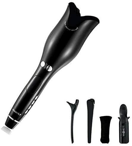 Generic Lcd Hair Curler Spin &amp; N Curl 1 Inch Iron Automatic Curling Air Wand Styling Titanium (Hair Curler Black Uk Plug)