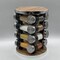 16-Piece Spice glass Jar Set With Stand round silver 6.5x6.5x11.5centimeter