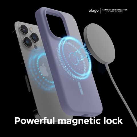 Elago Silicone for iPhone 14 Pro MAX case cover Shockproof compatible with MagSafe - Purple