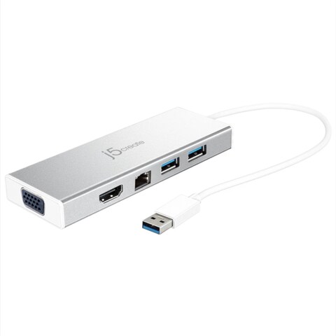 J5 USB 3.0 to VGA/HDMI/Ethernet/USB3.1 Dock