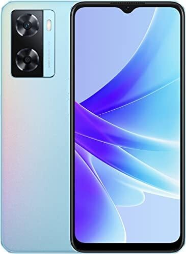 Oppo A77 Dual SIM, 6.56 Inches Smartphone 128GB, 4GB RAM, 5000mAh Long Lasting Battery, Fingerprint And Face Recognition, 4G LTE Android Phone, Sky Blue