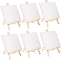 Lavish 10X 10 Art Easel Stand With Canvas Set Tabletop Wooden Display Stand 6 Pcs Set