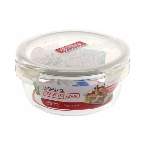 Lock &amp; Lock Oven Glass Round Food Container Clear 380ml