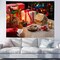 Ggerou Holiday Tapestry For Wall Decoration, Hd Santa Claus Snowman Photography Backdrops Wall Hanging Blanket, Fireplace Bedspread Living Room Background For Party Home Wall Decor, 59.1 X 78.7In (C)