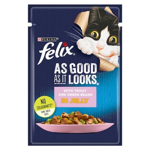 Purina Felix As Good As It Looks With Trout And Green Bean In Jelly Wet Cat Food 85g