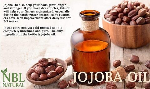 NBL Natural Jojoba Oil for Hair &amp; Face   Base Carrier Oil, Moisturizing Multi-Purpose Oil, 16 oz. / 473 ML