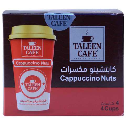 Taleen Caf&eacute; Instant Coffee Powder Cappuccino And Nuts Cup 30 Gram 4 Pieces