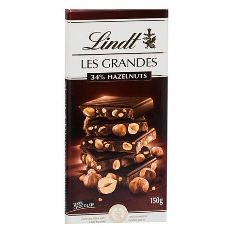 Lindt Les Grandes 34% Dark Hazelnut Chocolate 150g