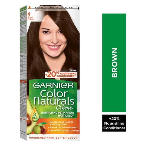 Buy Garnier Colour Naturals Cream Nourishing Permanent Hair Colour 4 Brown  110ml Online - Shop Beauty & Personal Care on Carrefour UAE
