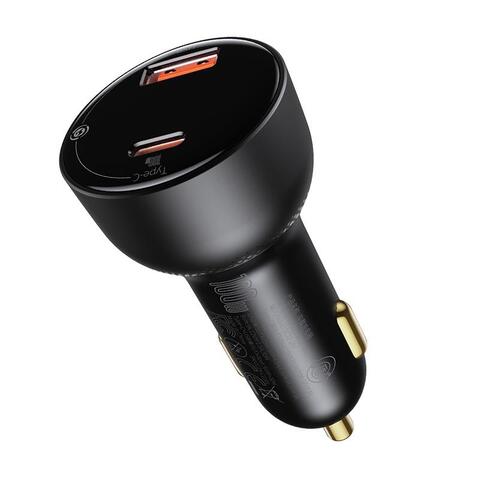 Baseus USB C Car Charger 100W PD3.0 QC4.0 2 Ports Fast Charging LED Cigarette Lighter USB Charger Adapter Compatible With Samsung iPhone 15