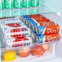 Clear Can Organizer for Refrigerator, Soda Can Drink Holder, Dispenser Bin Beverage Container, Stackable for Fridge &amp; Pantry (6 Pcs)