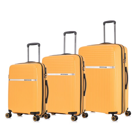 Yellow hard cheap case suitcase