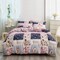 LUNA HOME King size 6 pieces Bedding Set without filler, Pink Color Flower Design