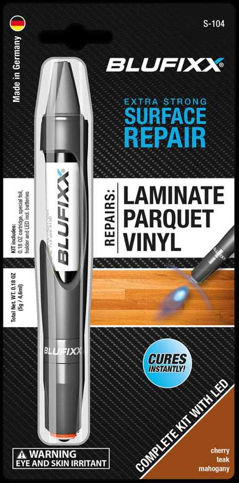 BLUFIXX Strong Surface Repair Kit For LAMINATE/PARQUET/VINYL (Cherry, Teak and Mahagony) Floor With LED Light