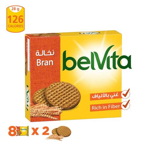 Buy Belvita Bran Biscuit Rich In Fiber 56g x8 in Saudi Arabia