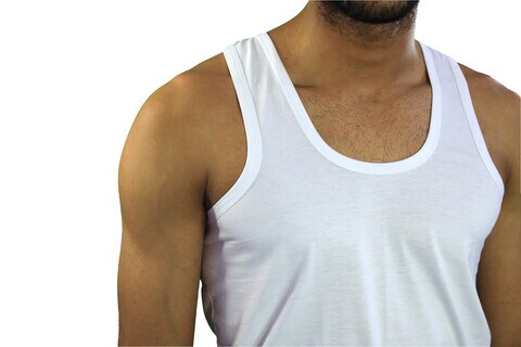 3 - Pieces Rayan Men Vest Undershirt Cotton 100% white S