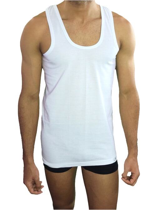 Rayan Men Vest Undershirt Cotton 100% white XXL