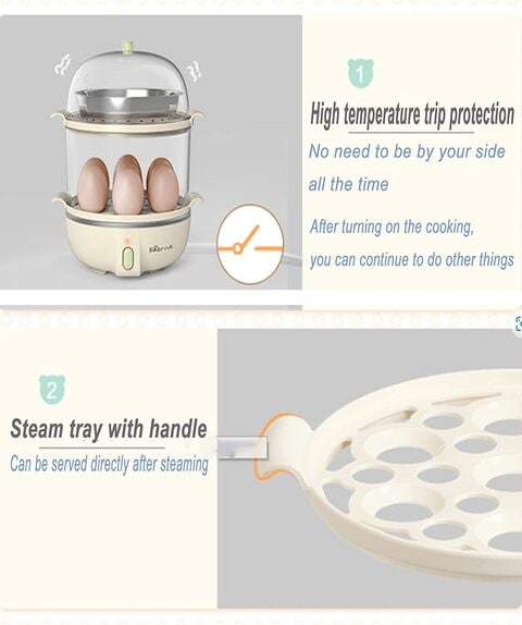  Egg Cooker, Decdeal Double Layer Egg Boiler 14 Egg Capacity,  Hard Boiled Egg Cooker Anti-dry Electric Food Steamer with 40mL Measuring  Cup: Home & Kitchen