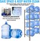 SKY-TOUCH 4-Tier Heavy Duty 8 Bottles of 5 Gallon Water Organizer Space Saver, Sturdy and Durable Storage Stand for Office, Home and Gym, Silver 45.3cm*28.2cm*13cm