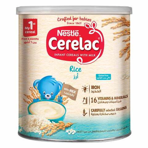 Buy Cerelac rice gluten free infant cereals with milk from 6 months 1 kg in Saudi Arabia