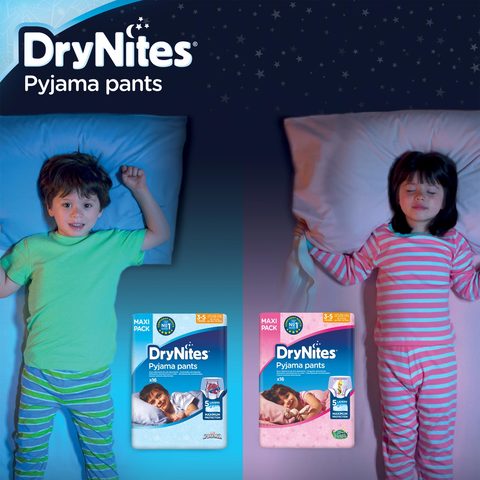 Huggies DryNites Pyjama Pants 3-5 Years Bed Wetting Diaper Boy 16-23 kg Jumbo Pack 16 Pants