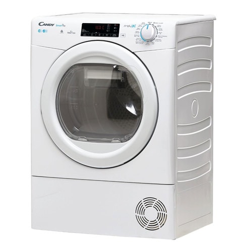 Candy SmartPro Condenser Dryer 8kg - CSO C8TE-19 - Condenser - White - WiFi+BT - 5 Digit Display - Easycase - Drain Kit